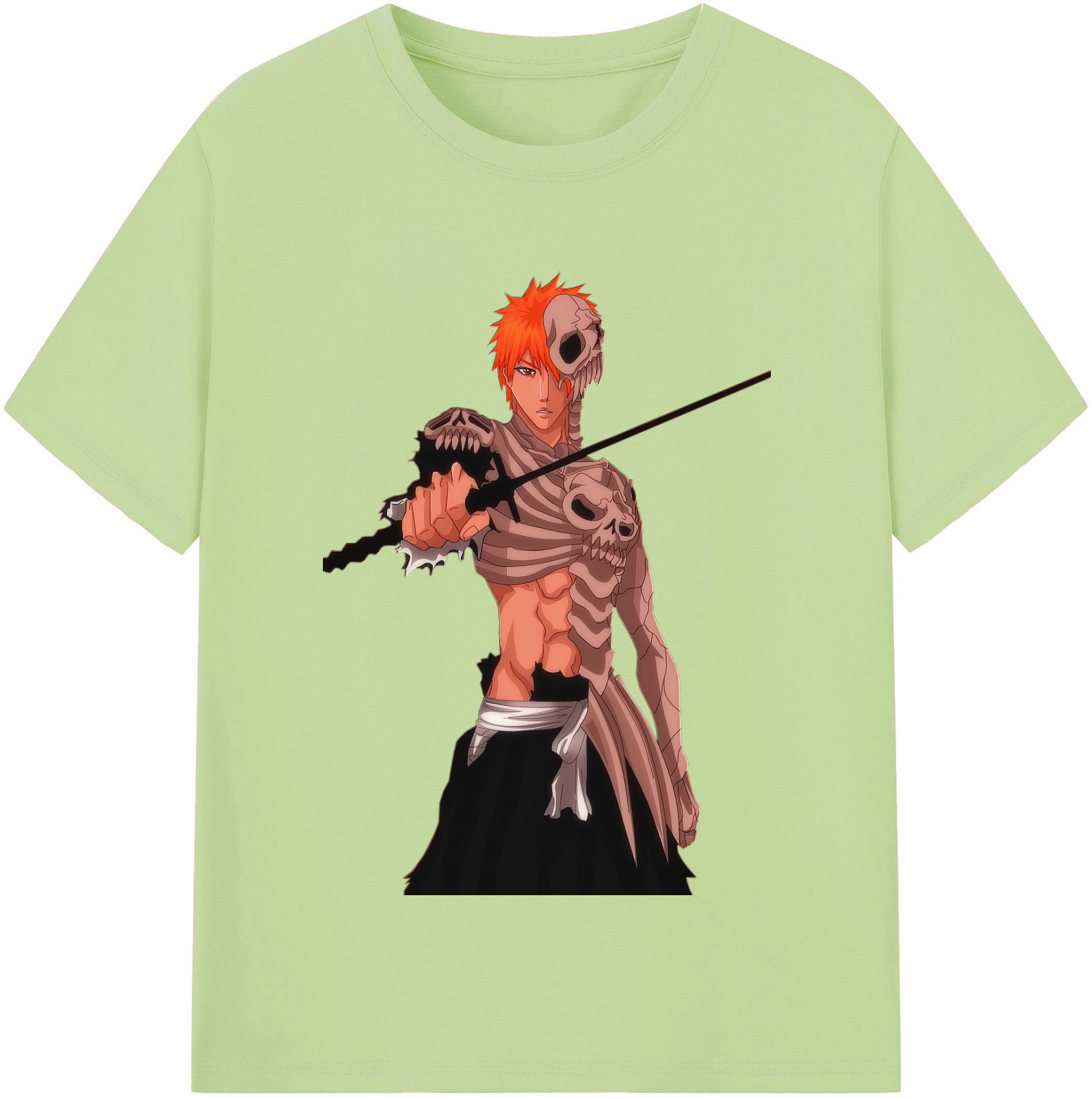 （画像用） ブリーチ 黒崎一護（くろさき いちご）BLEACH Kurosaki Ichigo 綿100％半袖Tシャツ（フロントプリント）